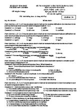 Đề thi khảo sát kiến thức chuẩn bị cho năm học mới môn Tiếng Anh Lớp 12 - Mã đề 104 - Năm học 2019-2020 - Trường THPT Liễn Sơn
